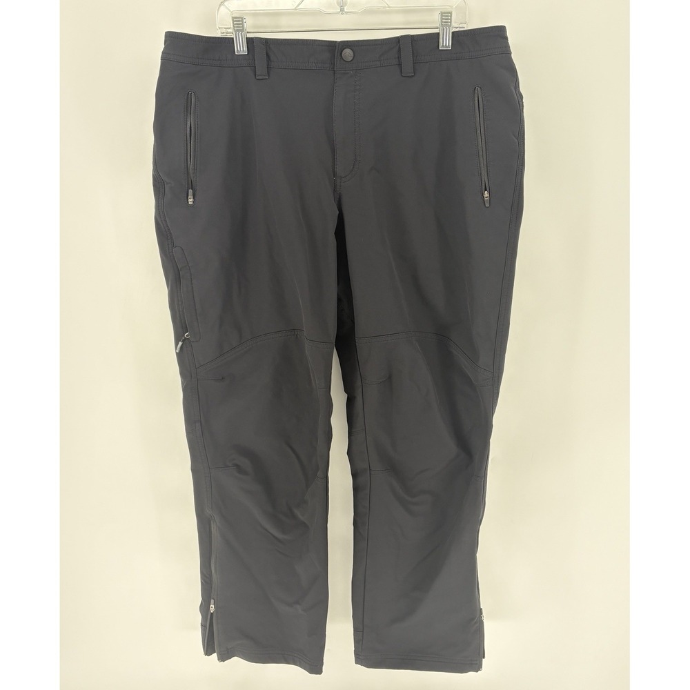 L.L.Bean Pants Men 38X30 Black Lightweight Nylon Stretch Cargo Hiking Ankle Zip